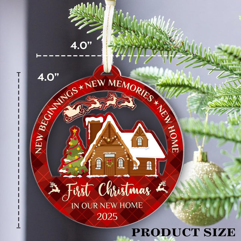 Fastpeace New Home Ornament 2025 – Acrylic Housewarming Christmas Tree Decoration & Keepsake, Modern Holiday Decor Gift for First-Time Homeowners, Couples, or Families - Image 2